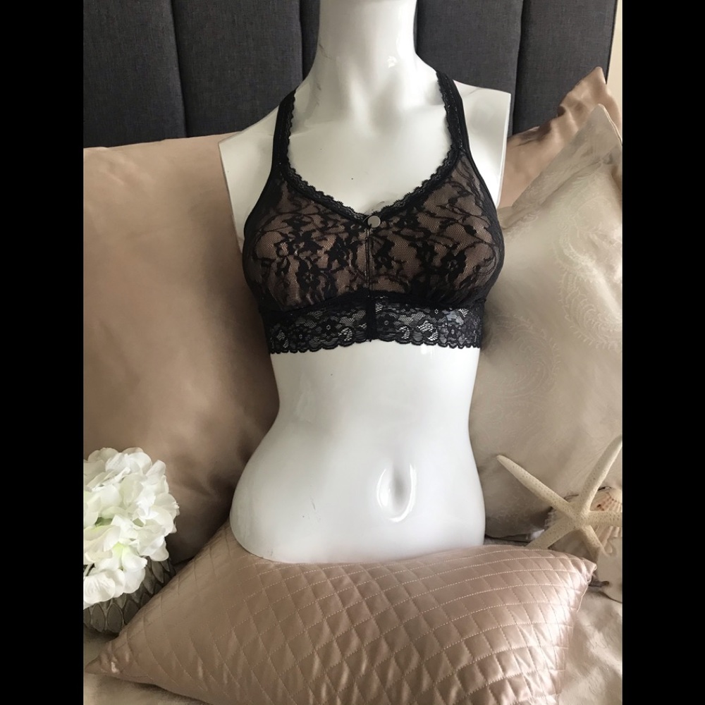 DKNY Black Lace Bralette Size: M